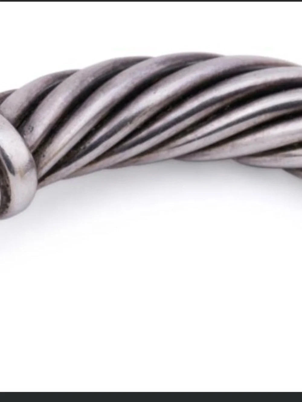 David Yurman t-21681 750 solid gold face Two-Tone Cable Bracelet SS/18kt